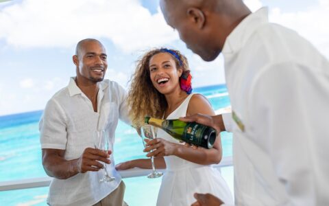 Couples Tower Isle: A champagne welcome toast
